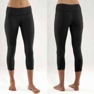 Lululemon Cardio Kick Crop Black Zipper Leggings
